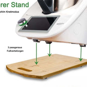 Wooden stand for kitchen mixer with non-slip design and precise fit, enhancing stability during use.