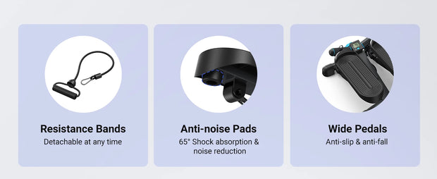 MERACH Mini Stepper for Exercise Twist Stair Stepper 330LBS Capacity Stepper Exercise Equipment with Resistance Band for Fitness