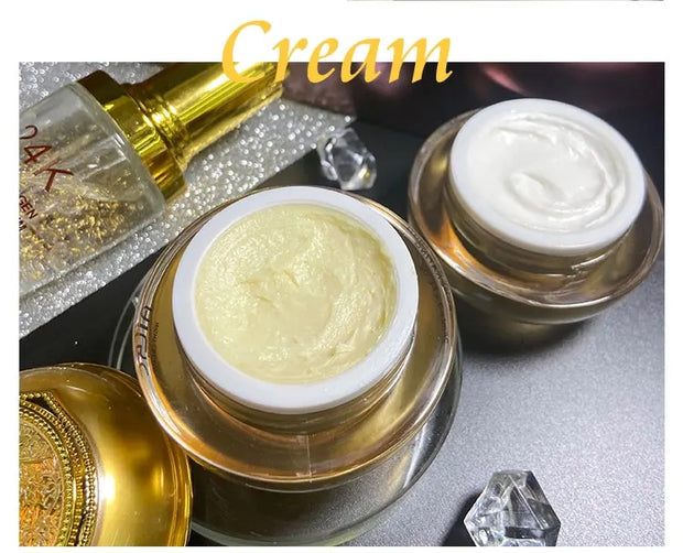 AILKE 24K Collagen Facial Whitening Set, Reduce Black Spots, Freckles, Brightening, Moisturizing Beauty Set For All Skin Types