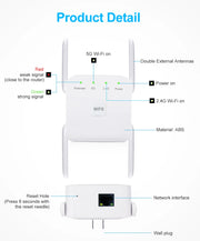 AC1200 Wireless WiFi Repeater Booster 2.4G/5GHz Wi-Fi Signal Amplifier Extender Router Network Wlan WiFi Repetidor