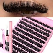 DIY Eyelash Extension Kit Individual Lashes Cluster Mix Lash Clusters with Lash Bond and Seal and Lash Accessories