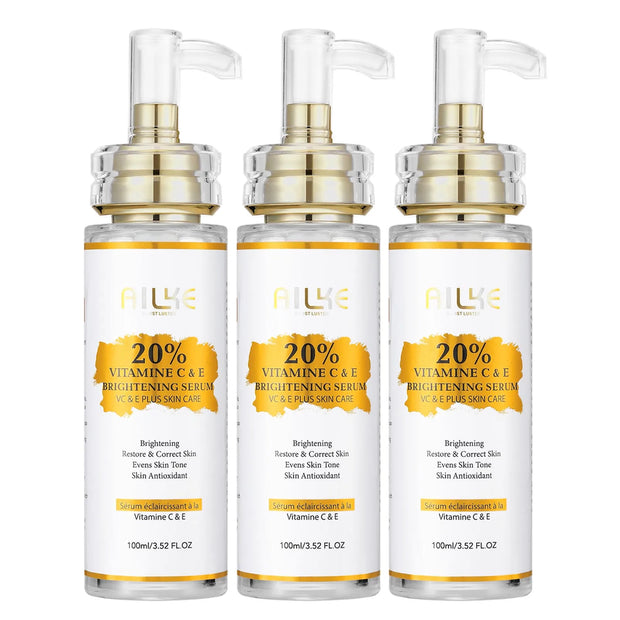 AILKE Vitamin C Skin Care Set, with Lightening Body Lotion, Even Skin Tone Face Cream, Whitening Serum, Brightening Soap