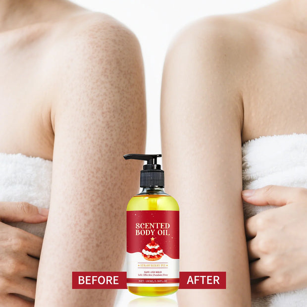 100ml Body Oil Deep Nourishing Moisturizing Dry Skin Relief Plant Essential Oils for Skincare Massage, Strawberry Pie Scent