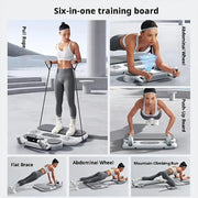 1pc ABS 6-in-1 Multi-Purpose Pilates and Abdominal Training Board Set with Resistance Band, Ab Roller, Push-Up Board, Counter