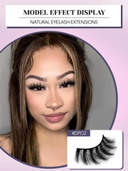 GROINNEYA 3D Natural False Lashes Cat Eye Eyelashes Fluffy Soft Cross 6 Pairs Manga Lashes Wispy Natural Eyelash Extension