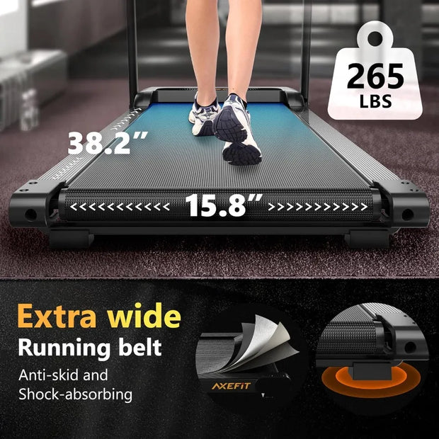 Treadmill with Incline Folding Treadmills for Home 265 LBS Capacity Portable Incline Treadmill 2.5HP LowNoise Treadmills LED Di