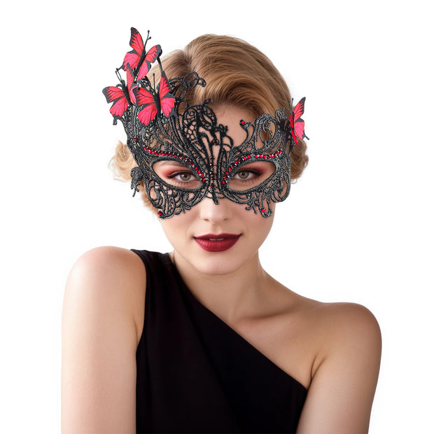 Halloween Mask Cocktail Feather Theme Party Masquerade Diamond Hair Ornaments Tassel Cosplay Costume for Women Ladies Wear