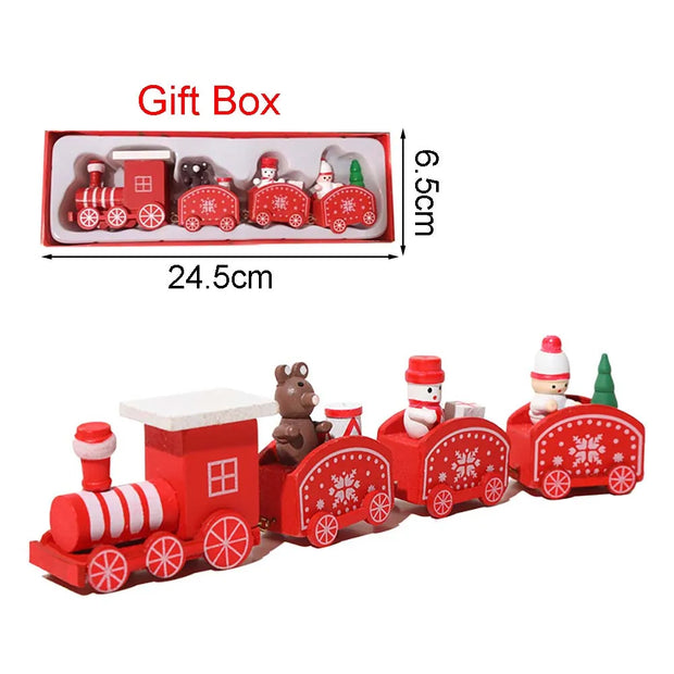 Christmas Wood Train Decoration,Christmas Ornaments With Moving Train,Home Noel,Happy New Year 2025 Gifts