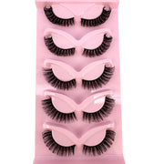 NEW 5pairs Classic Hybrid Volume Lashes New Arrival Wispy D Curl Short Russian Strip Lashes Makeup False Eyelashes