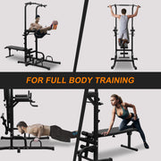 Adjustable Height Pull Up Dip Bar Station, Heavy Duty Multi-Function Fitness Rack for Home Gym Full Body Strength Training