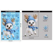Christmas Blue Snowman Window Stickers Santa Claus Bird Snowflake Elk Ornaments Merry Christmas 2025 Happy New Year 2026