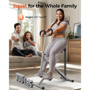 Squat Machine for HomeRide and Rowing Machine for Glutes Butt Thighs Ab Back Leg Press Foldable and Easy Setup Exercise Equipme