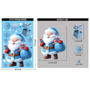 Christmas Blue Snowman Window Stickers Santa Claus Bird Snowflake Elk Ornaments Merry Christmas 2025 Happy New Year 2026