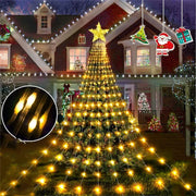 2025 New Year Decoration Christmas Fairy String Lights Outdoor USB Remote Stars Waterfall Garden Lights for Home Party Wedding