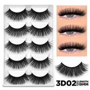 GROINNEYA 3D Natural False Lashes Cat Eye Eyelashes Fluffy Soft Cross 6 Pairs Manga Lashes Wispy Natural Eyelash Extension