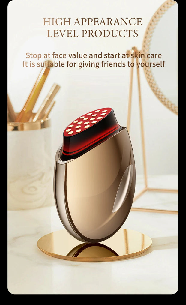 Red Light Collagen Regeneration Anti-Aging RF Anti-Wrinkle Beauty Device EMS Microcurrent Skin Tightening Face Lifting Massager