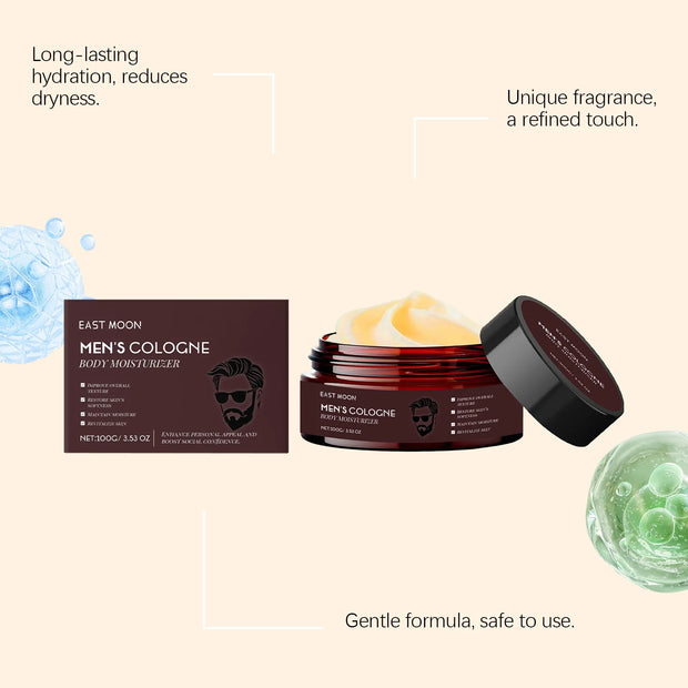 Men's Cologen Body Moisturizer Deep Nourishmen Long-Lasting Fragrance Fast Absorb Non-Greasy Woody Scented Body Lotion Skin Care