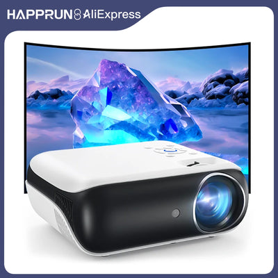HAPPRUN Projector, native 1080P Bluetooth projector, portable outdoor, full HD mini projector, home bedroom speaker
