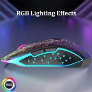 RGB Color 2.4G Wireless Mouse Bluetooth 5.2 Mouse Dual Mode Gaming Mouse Rechargeable Silent Mice For PC Laptop Tablet MacBook