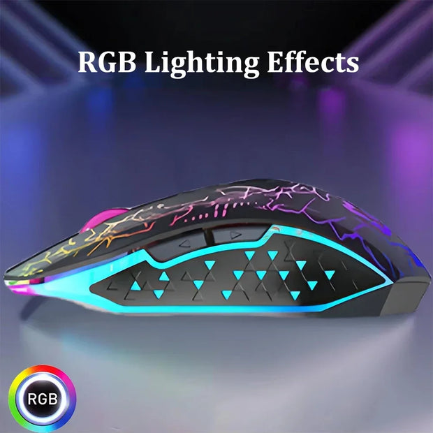 RGB Color 2.4G Wireless Mouse Bluetooth 5.2 Mouse Dual Mode Gaming Mouse Rechargeable Silent Mice For PC Laptop Tablet MacBook