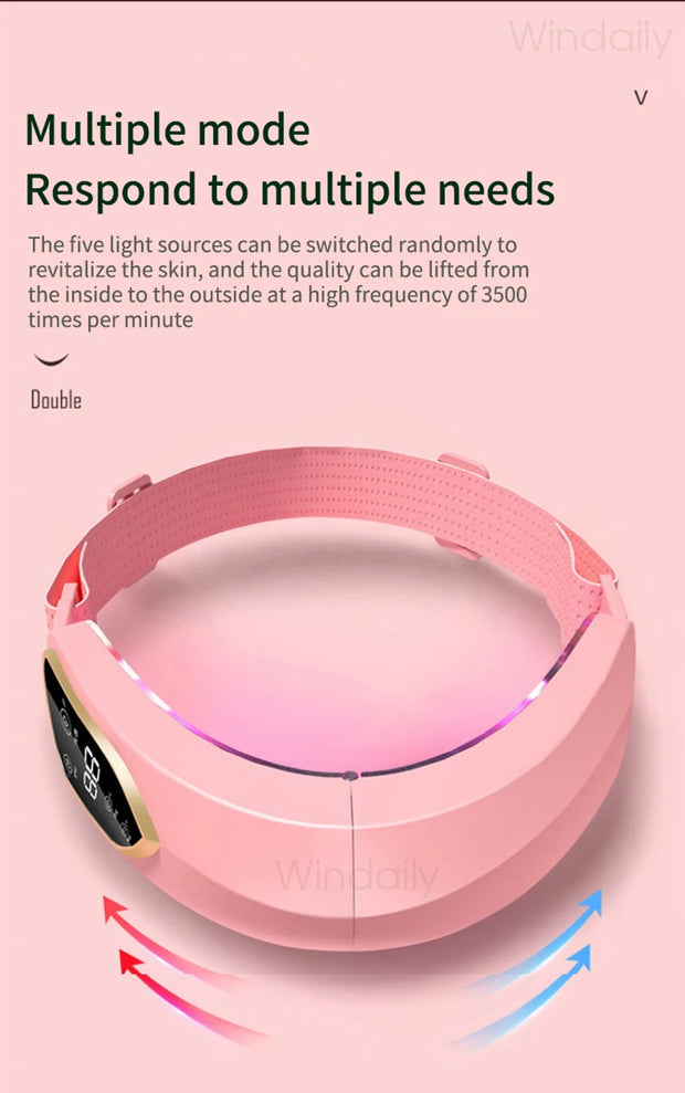 Facial Lifting Device LED Photon Therapy Facial Slimming Vibration Massager Double Chin V Face Shaped Cheek Lift  Belt Machine