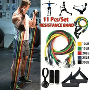 11pcs/Set Pull Rope, Resistance Bands, Portable Fitness Equipment, Ankle Strap, Chest Expander, Elastic Exercise Band