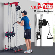 LAT Pulldown Machine,Multi-Functional Cable Machine with High and Low Pulley Station,Row Cable Machine Home Gym with Leg Support
