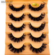 NEW 5pairs Classic Hybrid Volume Lashes New Arrival Wispy D Curl Short Russian Strip Lashes Makeup False Eyelashes