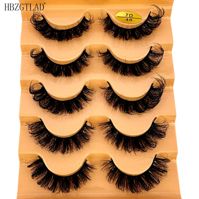 NEW 5pairs Classic Hybrid Volume Lashes New Arrival Wispy D Curl Short Russian Strip Lashes Makeup False Eyelashes