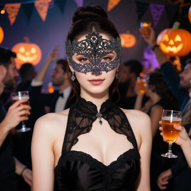 Halloween Mask Cocktail Feather Theme Party Masquerade Diamond Hair Ornaments Tassel Cosplay Costume for Women Ladies Wear