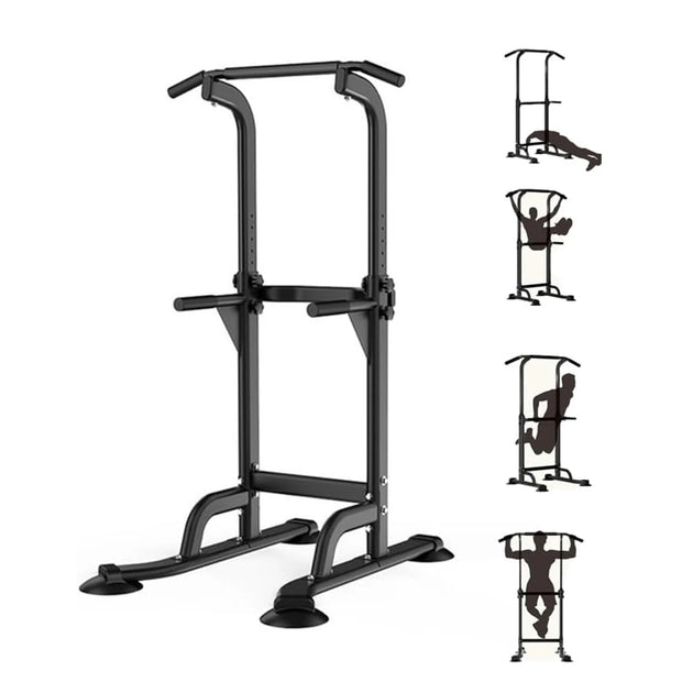 Adjustable Power Tower Pull-Up Rack Dip Station Free Standing Power Tower Station for Adults & Teens Home Office GYM