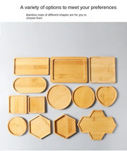Multi Bamboo Tray Wood Saucer Flower Pot Tray Cup Pad Coaster Plate Kitchen Decorative Plate Creative Coaster Coffee Cup Mat