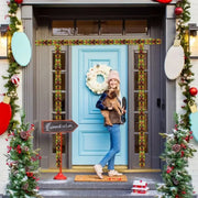 1pc Christmas Tinsel Garland Metallic Shiny Garland With LED Lights Christmas Tree Garland Thick Hanging Suitable For Home Decor