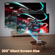 HAPPRUN Projector, native 1080P Bluetooth projector, portable outdoor, full HD mini projector, home bedroom speaker