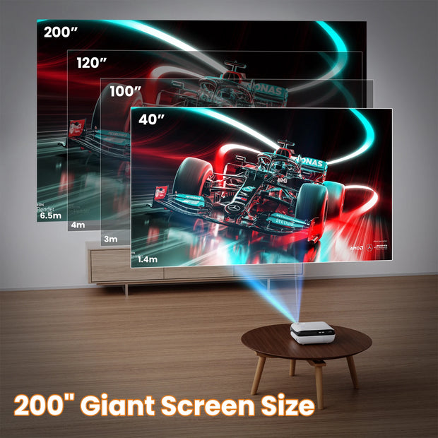 HAPPRUN Projector, native 1080P Bluetooth projector, portable outdoor, full HD mini projector, home bedroom speaker