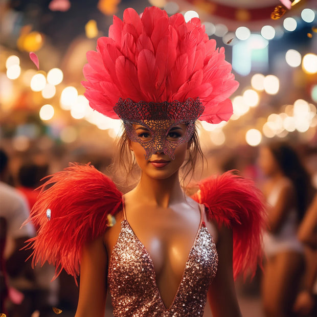 Most Popular Halloween Colorful Feather Mask Carnival Photography Cosplay Costume Perfect Cocktail Headpieces for Women Ladies