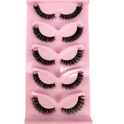 NEW 5pairs Classic Hybrid Volume Lashes New Arrival Wispy D Curl Short Russian Strip Lashes Makeup False Eyelashes