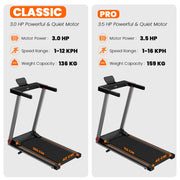 Hot 3.0HP Treadmill with 5% Incline Folding Handles App  Data LCD Screen 300lbs Walkingpad Treadmills for Home Exercise Machine