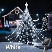 1PC Five-pointed Star Waterfall Lights USB/Solar Powered  Christmas String Lights for Christmas Party Halloween Home Decor