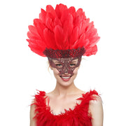 Most Popular Halloween Colorful Feather Mask Carnival Photography Cosplay Costume Perfect Cocktail Headpieces for Women Ladies