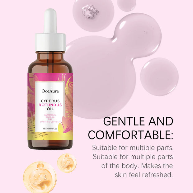 OCEAURA 60ml Hair Removal Relief Essential Oil for Armpit & Leg & Chest Gentle Formula Hydrates Cares Skin  Reduce Discomfort ﻿