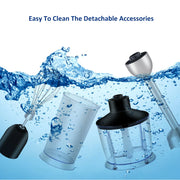 BioloMix 1200W 5-in-1 Immersion Hand Stick Blender Mixer Vegetable Meat Grinder 800ml Chopper Whisk 600ml Smoothie Cup