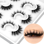 GROINNEYA 3D Natural False Lashes Cat Eye Eyelashes Fluffy Soft Cross 6 Pairs Manga Lashes Wispy Natural Eyelash Extension