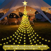 2025 New Year Decoration Christmas Fairy String Lights Outdoor USB Remote Stars Waterfall Garden Lights for Home Party Wedding