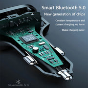 Car Charger Bluetooth 5.0 FM Transmitter PD Type-C Dual USB Ambient Player MP3 Charger Type-C Wireless Light Handsfree