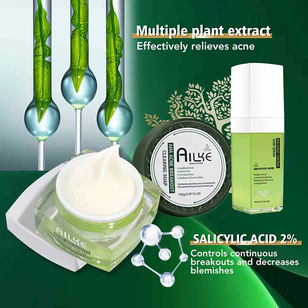 AILKE Acne Removal Face Care Set, Effectively Anti Acne-Prone Skin, Pimples, Control Breakouts, Unclog Pores, For Women and Men