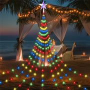 2025 New Year Decoration Christmas Fairy String Lights Outdoor USB Remote Stars Waterfall Garden Lights for Home Party Wedding