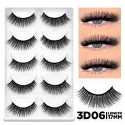 GROINNEYA 3D Natural False Lashes Cat Eye Eyelashes Fluffy Soft Cross 6 Pairs Manga Lashes Wispy Natural Eyelash Extension