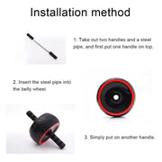 Ergonomic Grip Abdominal Workout Roller Single-wheel Strong Load Bearing Ab Roller Wheel Strengthen Muscle Non-slip