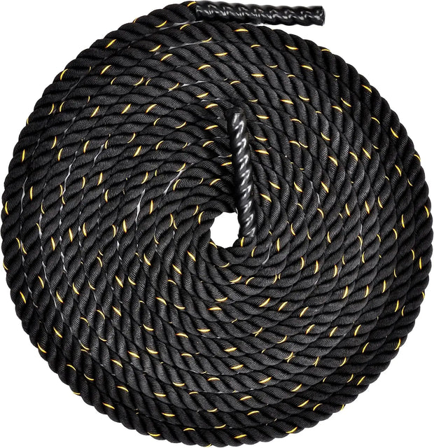 Battle Rope 1.5Inch 2 Inch Diameter Poly Dacron 30 FT, 40 FT, 50 FT Length, Heavy Ropes for Home Gym and Workout